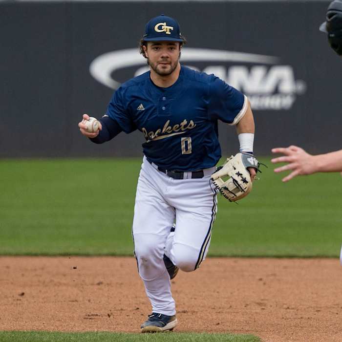 Mike Becchetti runs a ball in during pre-season practice